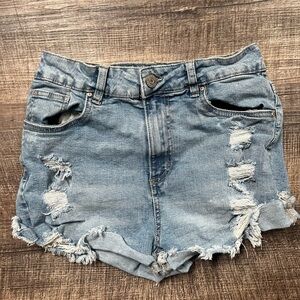 Refuge Denim light blue high waisted women’s jean shorts